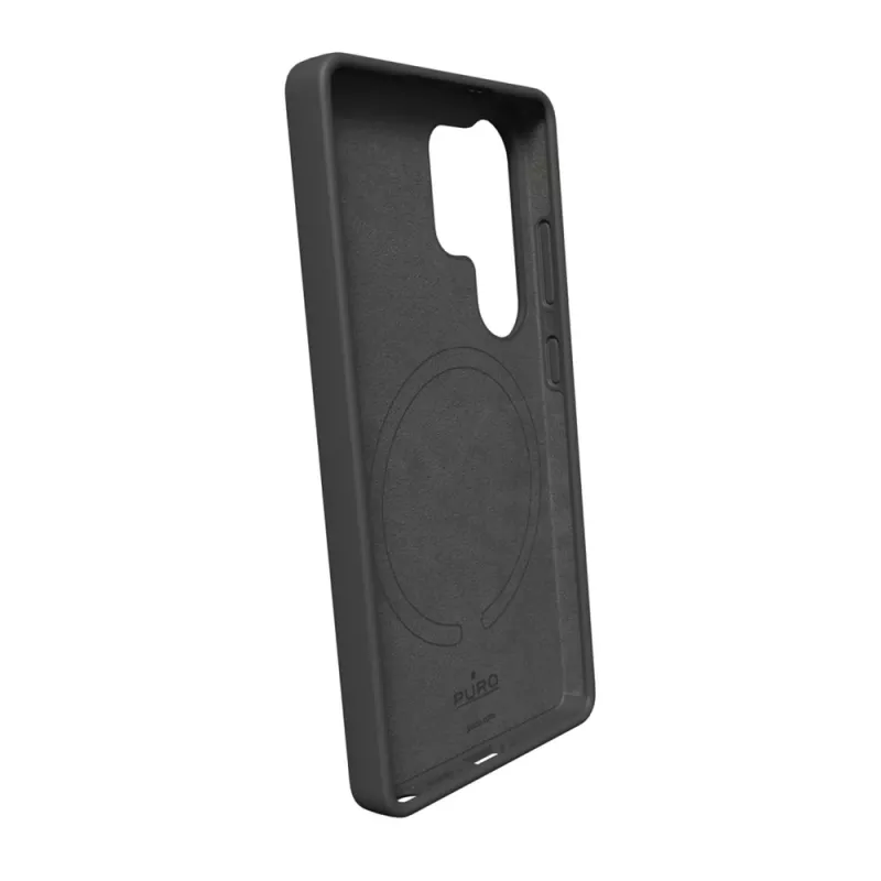 Puro Icon Mag Back Cover für Samsung Galaxy S25 Ultra, Schwarz, TPU/Silikon, MagSafe-kompatibel