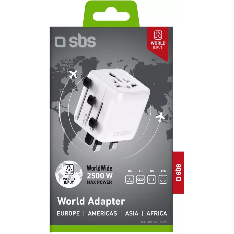 SBS TEADAPTUNI Universal Travel Adapter - Weiß