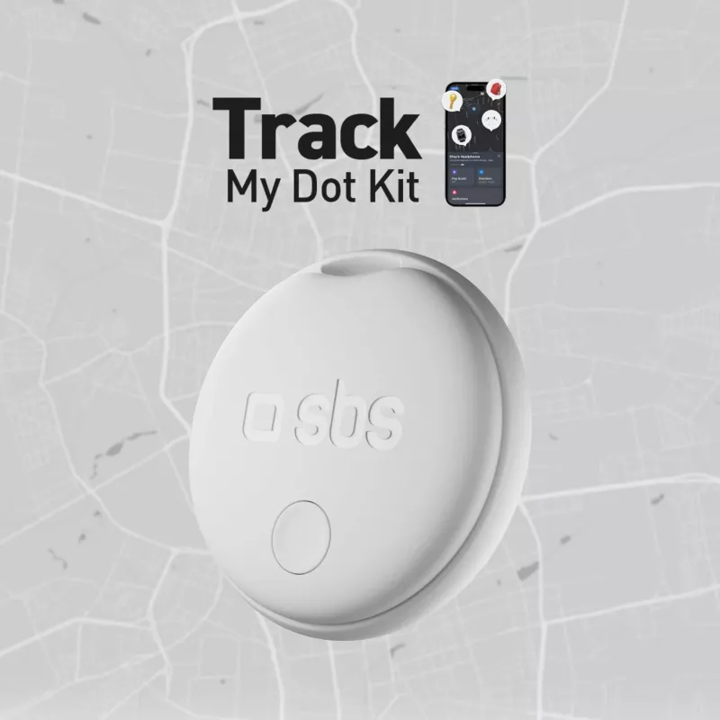 SBS Track My Circle Tracker Kompatibel mit Apple Find My - 4er-Pack - Weiß