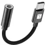 TECHLY USB-C auf 3,5mm Audio-Adapter mit DAC, 12cm, Schwarz