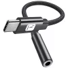 TECHLY USB-C auf 3,5mm Audio-Adapter mit DAC, 12cm, Schwarz