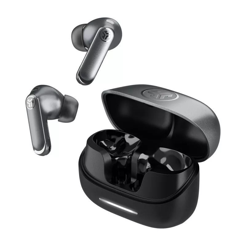 JLab Epic Pods ANC True Wireless Earbuds mit Hybrid Active Noise Cancellation, Bluetooth 5.3, IP55, 50h Akkulaufzeit, Schwarz