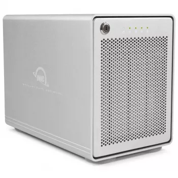 OWC Mercury Elite Pro Quad - HDD-Gehäuse - 2,5/3,5 Zoll - Serial ATA III - USB 3.1 Gen 2 Type-C - Silber