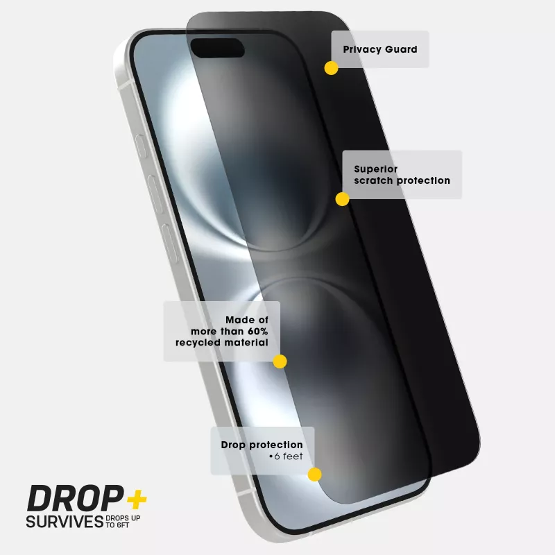 OtterBox Premium Pro Privacy Glass für iPhone 16 Pro Clear