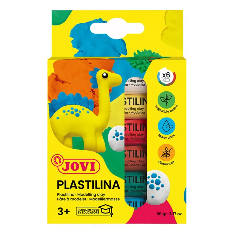 JOVI Plastilina Modelliermasse gemischte 6 Farben je 15g insgesamt 90g