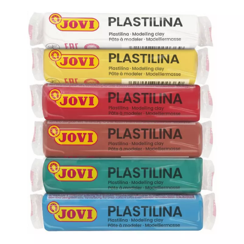 JOVI Plastilina Modelliermasse gemischte 6 Farben je 15g insgesamt 90g