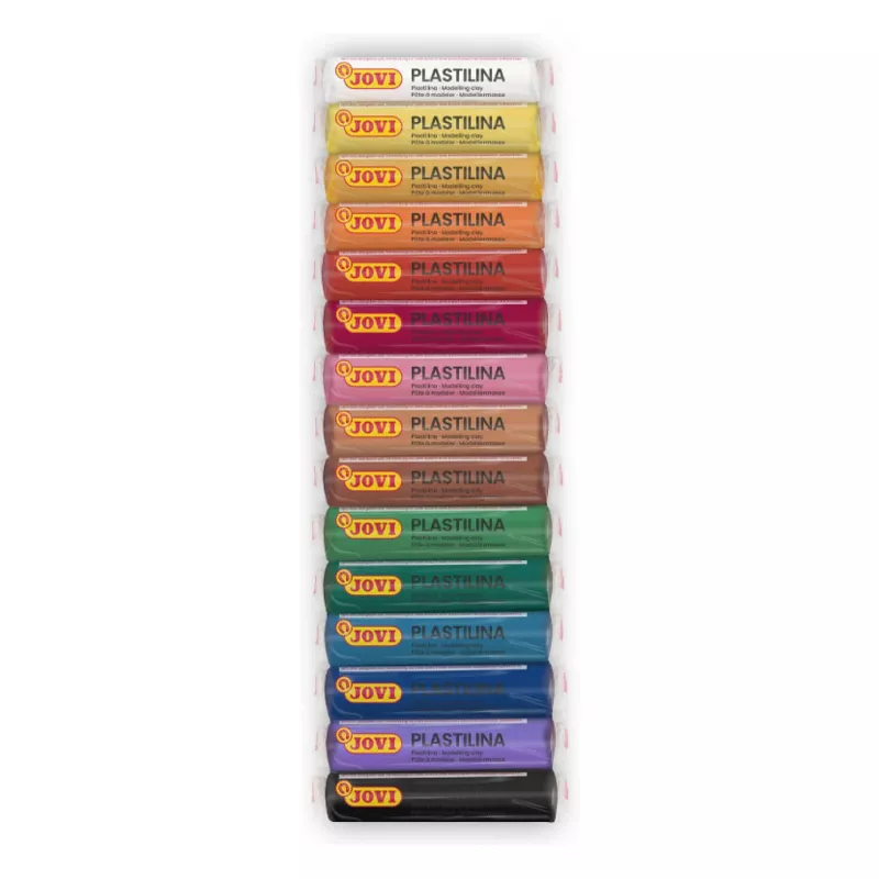 JOVI Plastilina Modelliermasse gemischte 15 Farben je 15 g