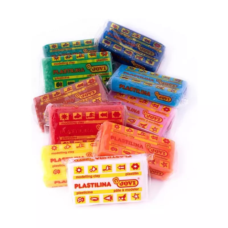 JOVI Plastilina Modelliermasse 10 Farben gemischt x 50 g
