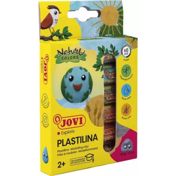 JOVI Plastilina Modelliermasse gemischte Farben 6 x 15 g