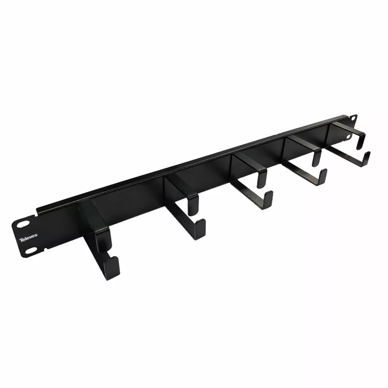 Televes UKO5R 19 inch 1U Frontplatte mit 5 Kabeldurchführungen, Hellgrau