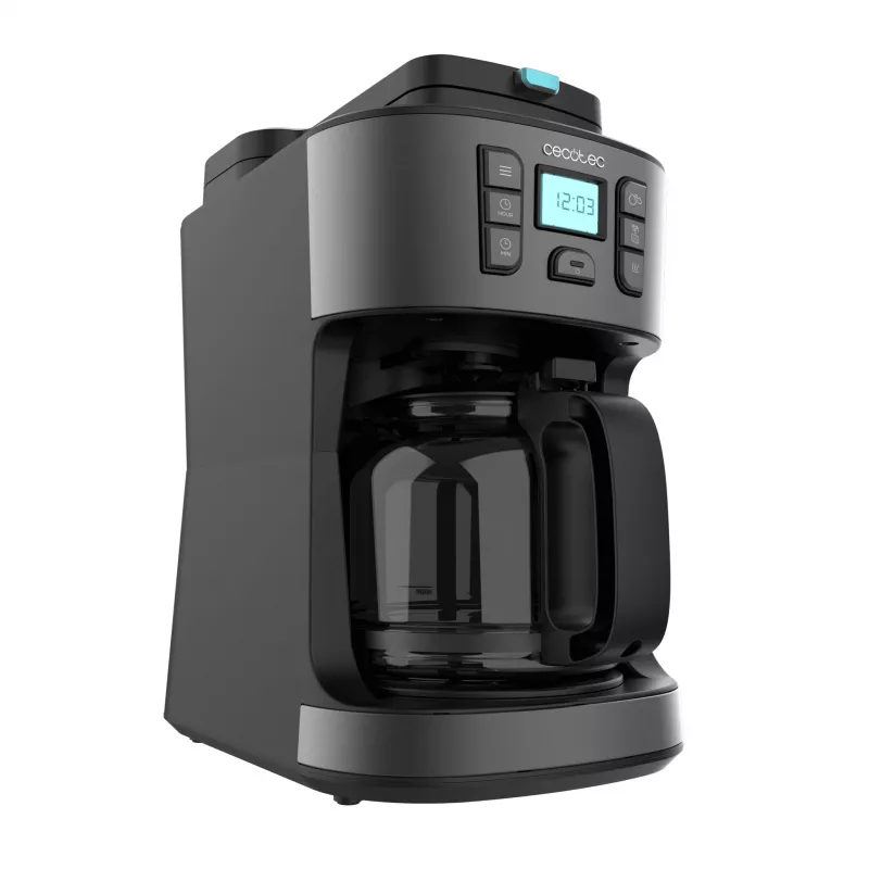 Cecotec Coffee 66 Grind & Drop Filterkaffeemaschine mit konischem Mahlwerk, 1,2 l, 900 W, Schwarz