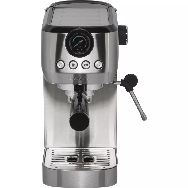 CECOTEC Power Espresso 20 Steel Pro Espressomaschine, 20 bar, 850 W, 1,5 l, Edelstahl, Schwarz