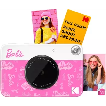 KODAK Printomatic Barbie Edition Instant Digitalkamera 5MP + 5 Blatt ZINK Fotopapier Pink