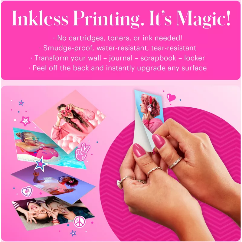 KODAK Printomatic Barbie Edition Instant Digitalkamera 5MP + 5 Blatt ZINK Fotopapier Pink