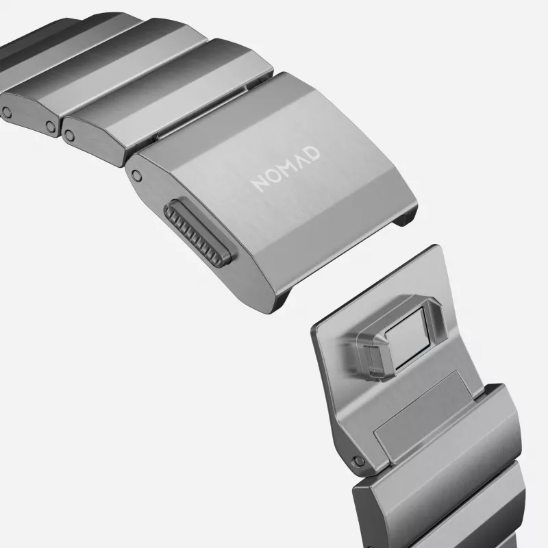 NOMAD Titanium Band V3 - Natural Titanium Brushed Metal Bracelet for Apple Watch 46mm/49mm