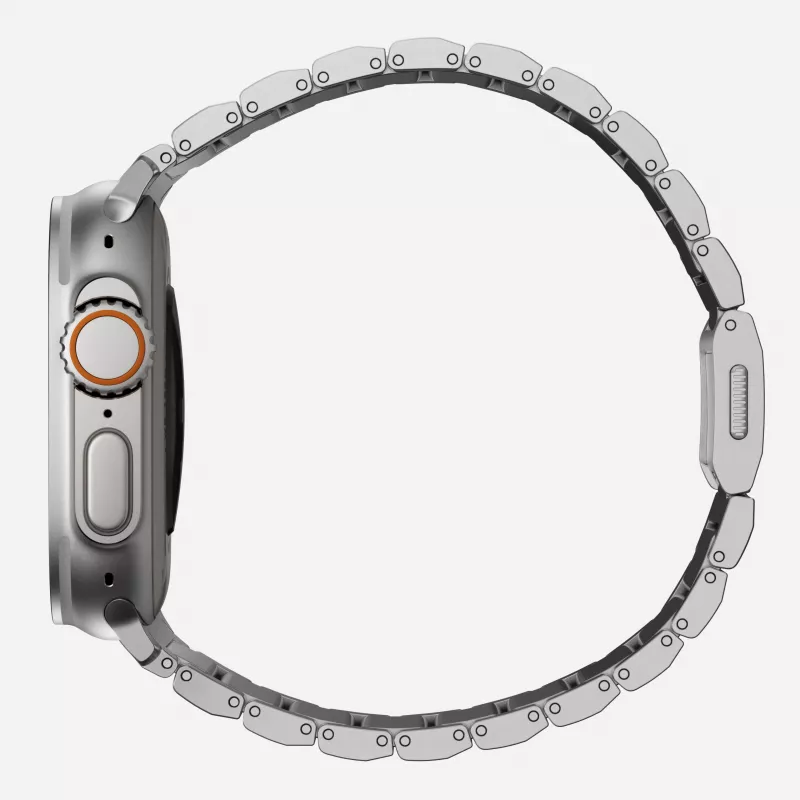NOMAD Titanium Band V3 - Natural Titanium Brushed Metal Bracelet for Apple Watch 46mm/49mm