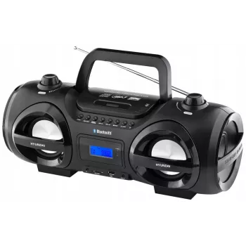 Hyundai TRC985BT Tragbare CD-Boombox mit Bluetooth, FM/AM-Radio, MP3/USB-Wiedergabe, Schwarz