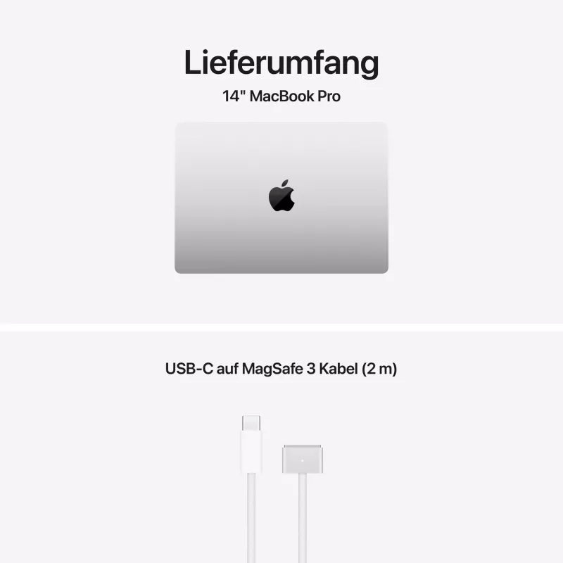 Apple MacBook Pro 14 M5 Silber, M5 10-Core CPU, 10-Core GPU, 24 GB RAM, 1 TB SSD, deutsches Tastaturlayout, Nano-Texture Glas (Z1KN_5_DE_CTO)