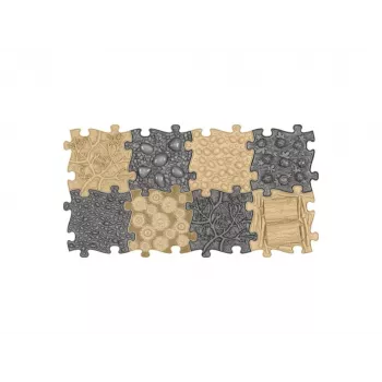 Muffik Orthopädische Sensorik-Matte Set 8-in-1 Natur 8 Puzzleteile MFK-065