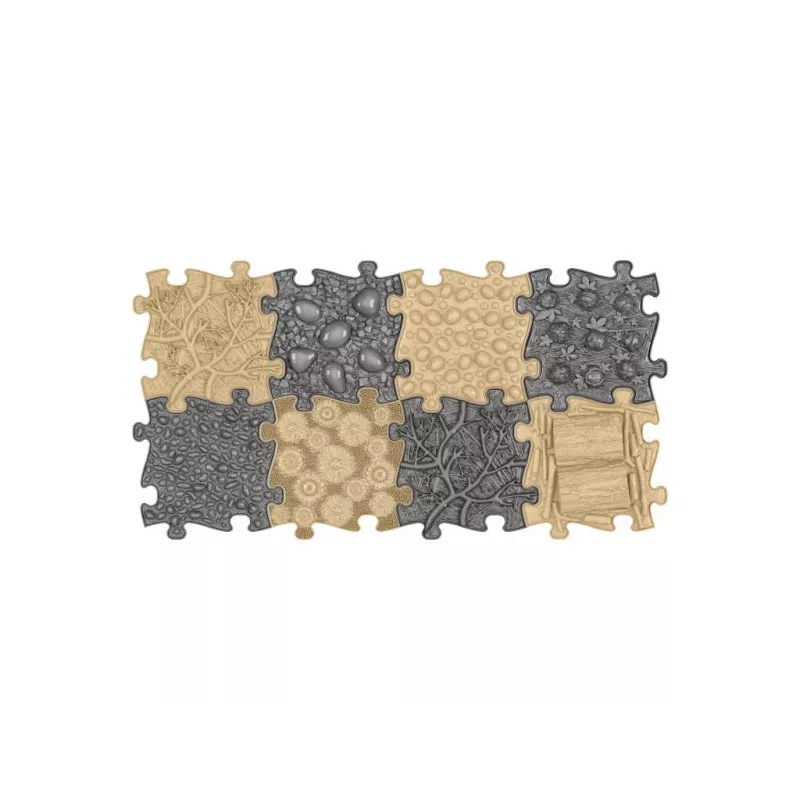 Muffik Orthopädische Sensorik-Matte Set 8-in-1 Natur 8 Puzzleteile MFK-065