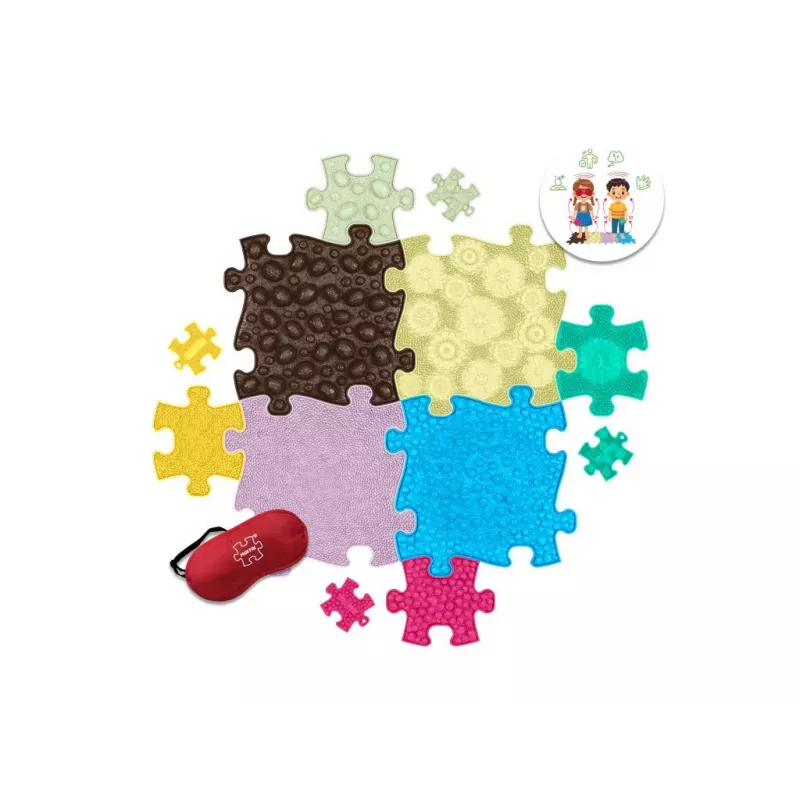 Muffik Orthopädische Sensorik-Matte Set 13-in-1 Taktikspiel-Puzzle MFK-070