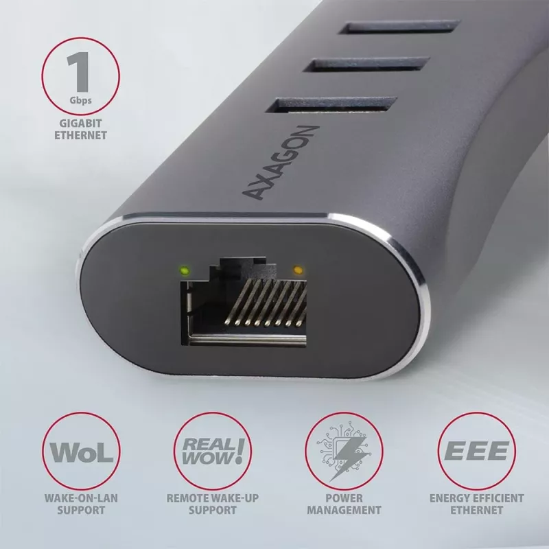 AXAGON HMA-GL3AP Multiport Hub USB 3.0 Typ A Gbit LAN 3x USB-A