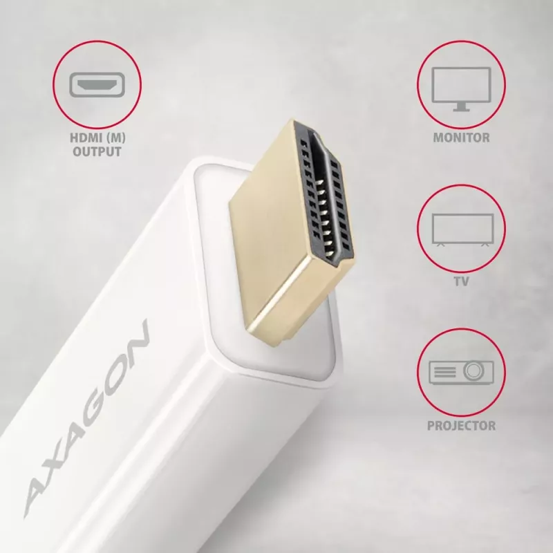 AXAGON Mini DisplayPort auf HDMI Adapterkabel 4K/30 Hz 1,8 m Weiß