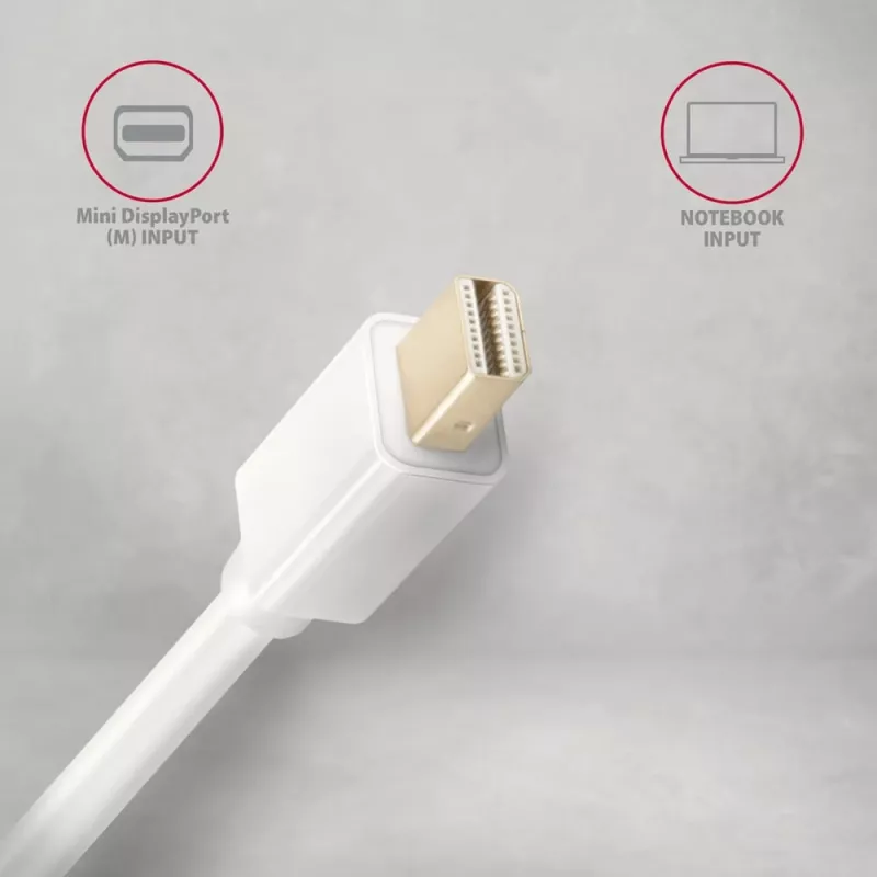 AXAGON Mini DisplayPort auf HDMI Adapterkabel 4K/30 Hz 1,8 m Weiß