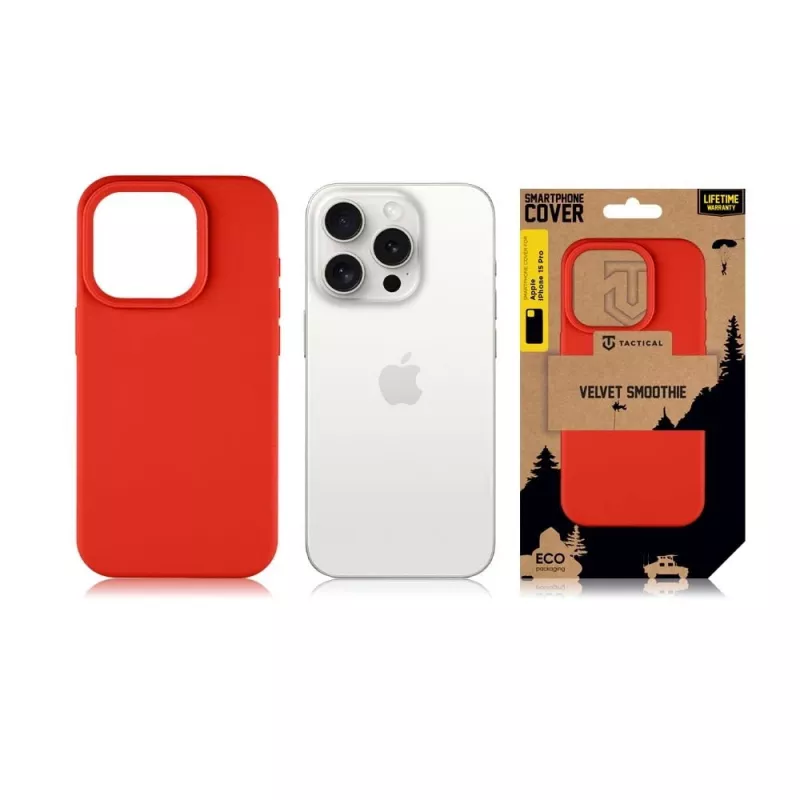 Tactical Back Cover Velvet Smoothie für iPhone 15 Pro - Chilirot