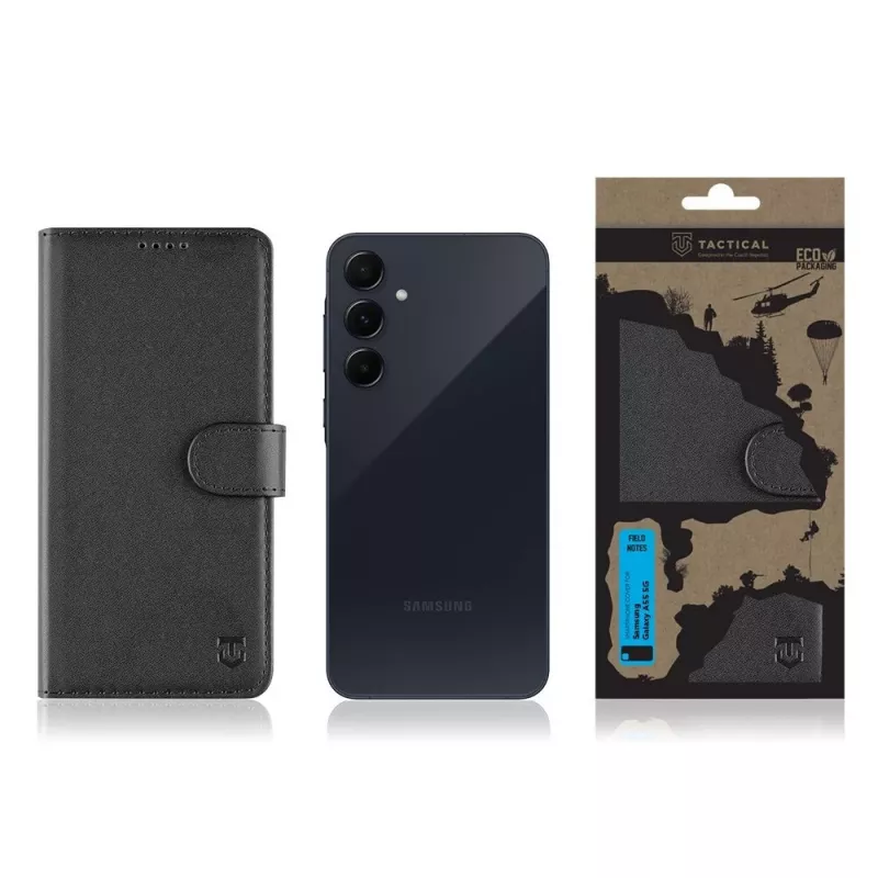Tactical Book Cover Field Notes für Samsung Galaxy A55 5G Schwarz