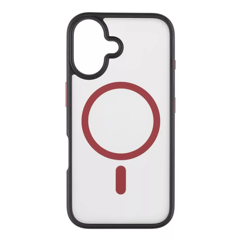 Taktische Rückseitige Abdeckung MagForce Hyperstealth 2.0 für iPhone 16, Schwarz/Rot