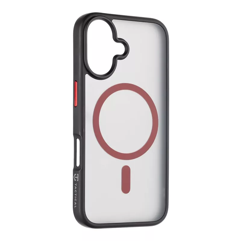 Taktische Rückseitige Abdeckung MagForce Hyperstealth 2.0 für iPhone 16, Schwarz/Rot