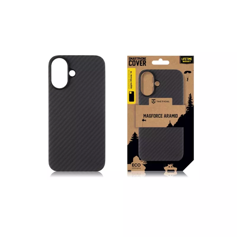 Tactical Back Cover MagForce Aramid für iPhone 16 Schwarz