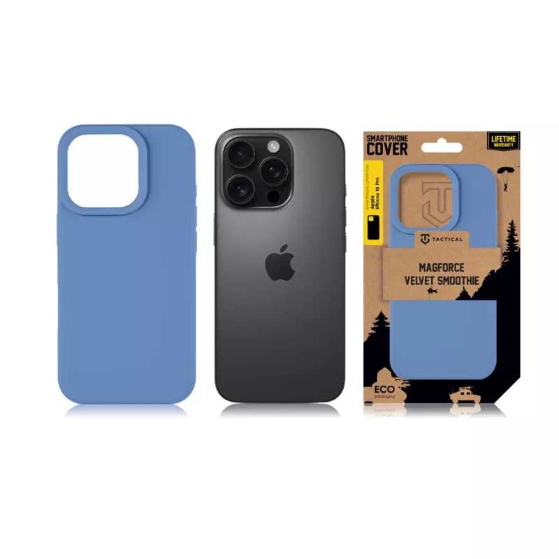 Tactical Back Cover MagForce Velvet Smoothie iPhone 16 Pro Charcoal Black