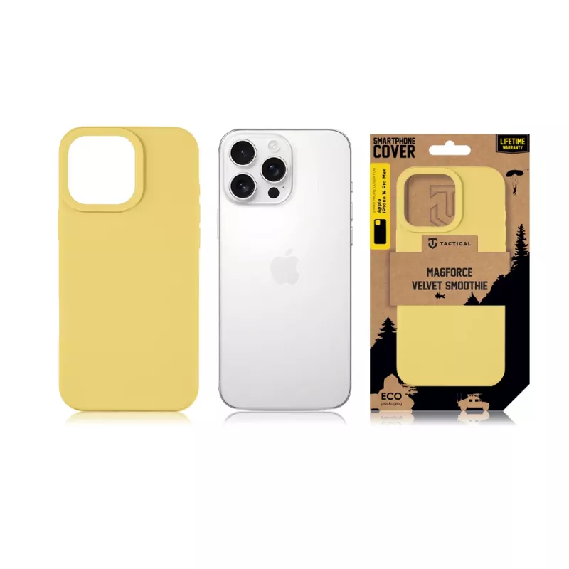 Tactical Back Cover MagForce Velvet Smoothie für iPhone 16 Pro Max - Bananengelb