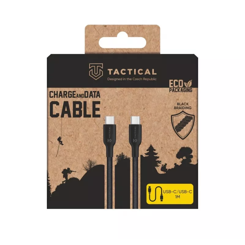 Tactical Stitch Thread Cable USB-C/USB-C Black - 1,2m - Nylon Geflochten - Laden & Datensync