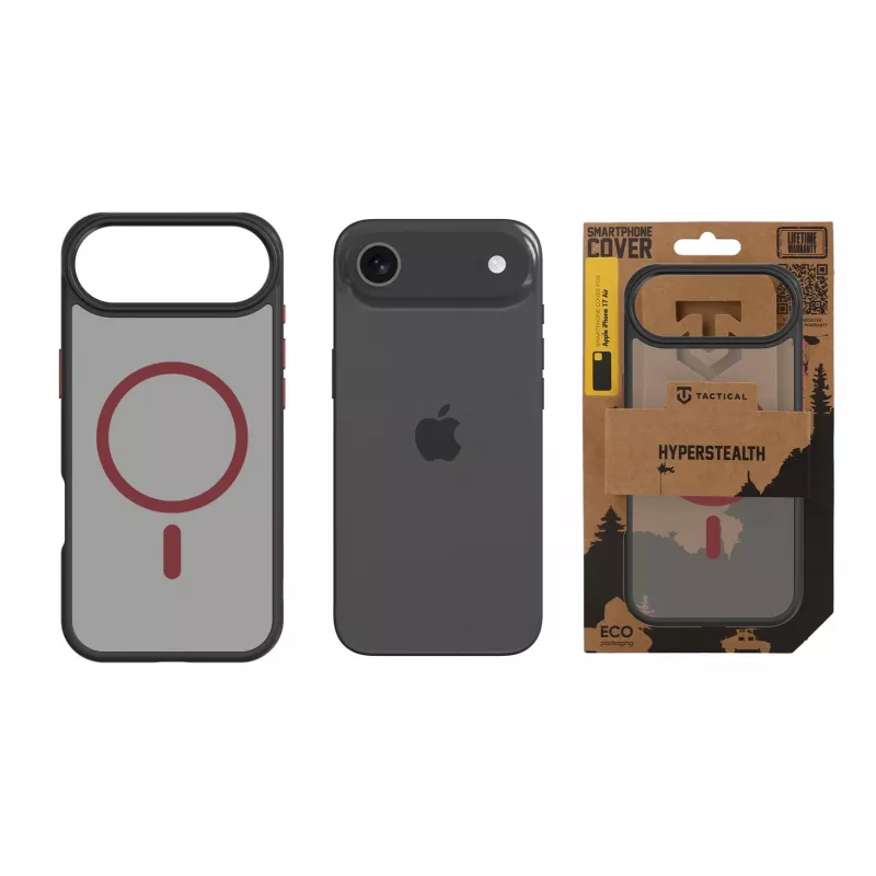 Tactical Back Cover MagForce Hyperstealth 2.0 für iPhone Air, Schwarz/Rot