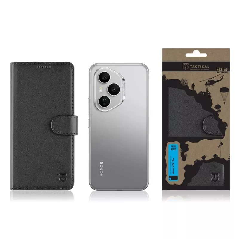 Tactical Book Cover Field Notes Honor 400 Pro Schwarz