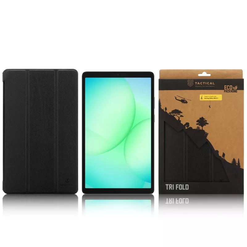 Tactical Book Cover Tri Fold für Samsung Galaxy Tab A9 8,7 Zoll Schwarz