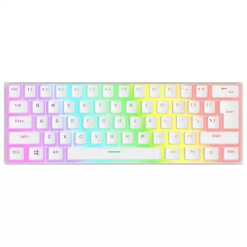 Rampage Radiant K11 60% Mechanische Gaming-Tastatur, Weiß, Blue Switch, RGB