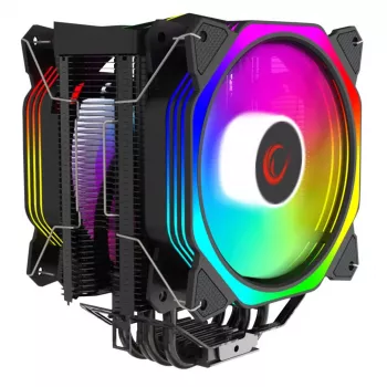 Rampage Octagon C60 CPU Air Cooler, Dual Tower, 2x120mm ARGB Lüfter, 1800RPM, LGA 1700/AM5