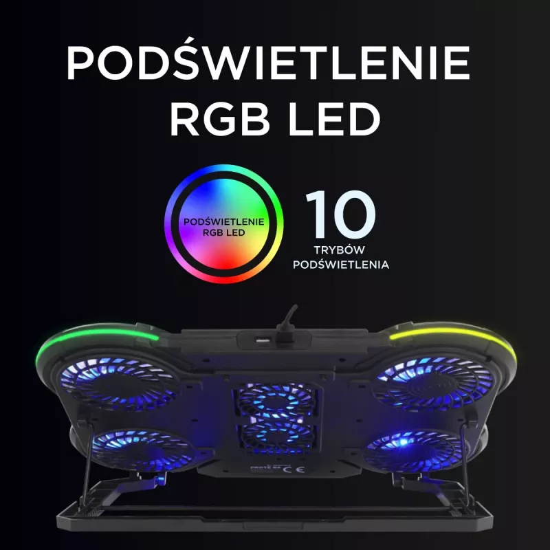 Rampage PROTE R6 Laptop-Kühlständer, 10-17 Zoll, RGB