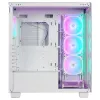 Rampage Hydra V1 Mid-Tower PC-Gehäuse, Weiß, 4x 120mm ARGB-Lüfter, USB-C/USB-A, ARGB-Hub, gehärtetes Glas