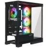 Rampage Hydra V2 Mid-Tower PC-Gehäuse mit 4x 120mm ARGB-Lüftern, gehärtetem Glas, Schwarz