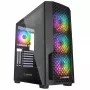 Rampage Shelob Mid Tower PC-Gehäuse, 4x ARGB-Lüfter, gehärtetes Glas, Schwarz