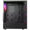 Rampage PLAID V1 Mid Tower PC-Gehäuse mit getempertem Glasfenster, 4x 120mm RGB-Lüfter, Schwarz