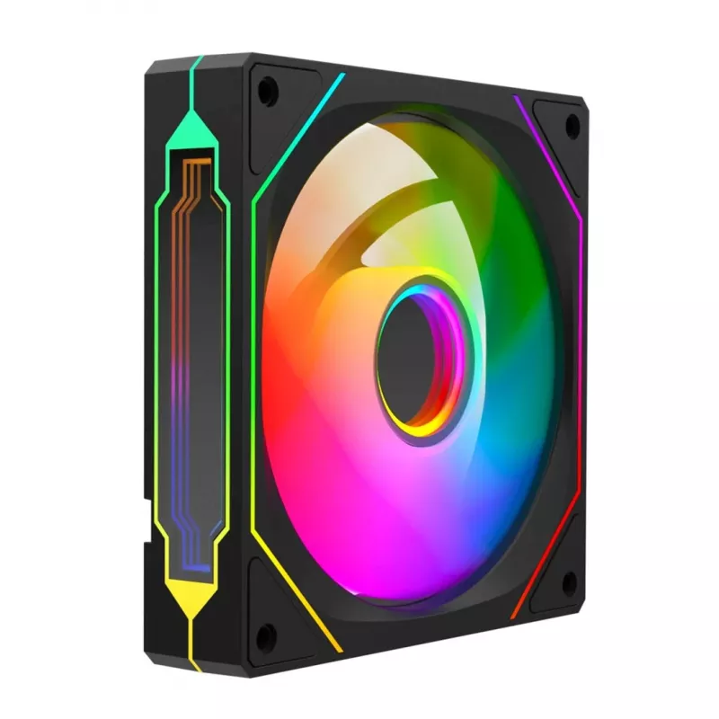 Rampage 120mm 1800RPM Infinite Loop ARGB PWM Black Case Fan
