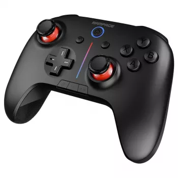 Rampage Hydra Pro Pad Wireless RGB 2.4G Hall Effect Controller mit magnetischen Triggern, Schwarz