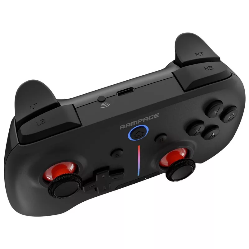 Rampage Hydra Pro Pad Wireless RGB 2.4G Hall Effect Controller mit magnetischen Triggern, Schwarz
