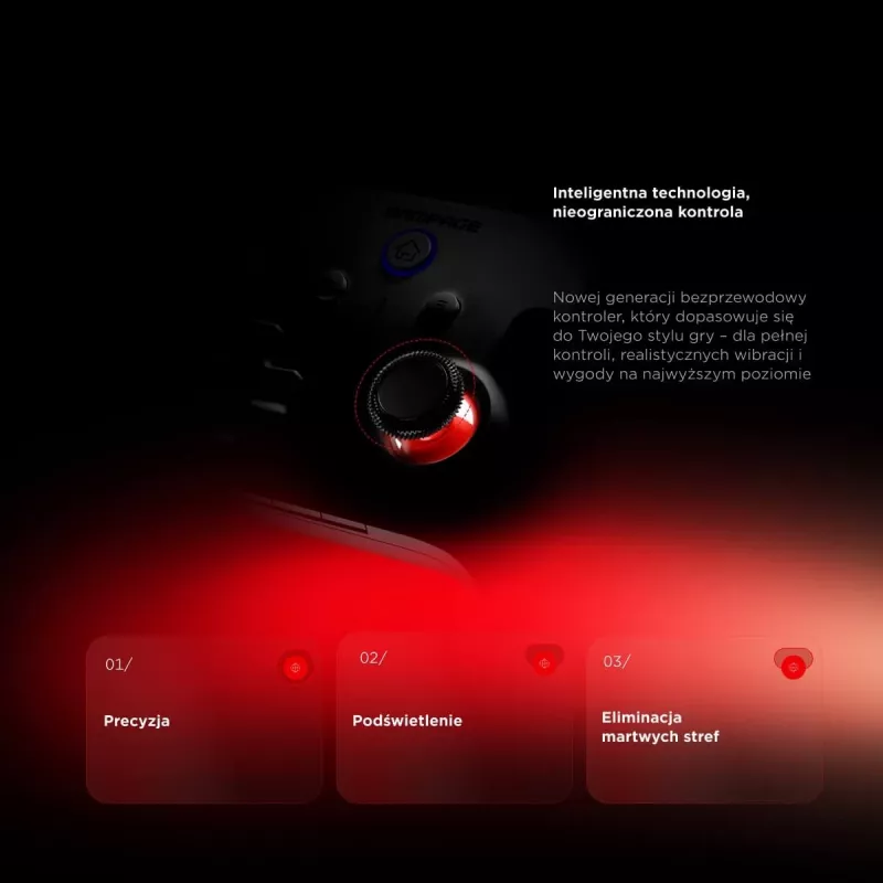 Rampage Hydra Pro Pad Wireless RGB 2.4G Hall Effect Controller mit magnetischen Triggern, Schwarz